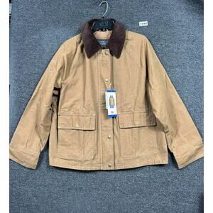 Levi's Jacket Womens Size L Brown Canvas Corduroy Collar Lined Field Workwear